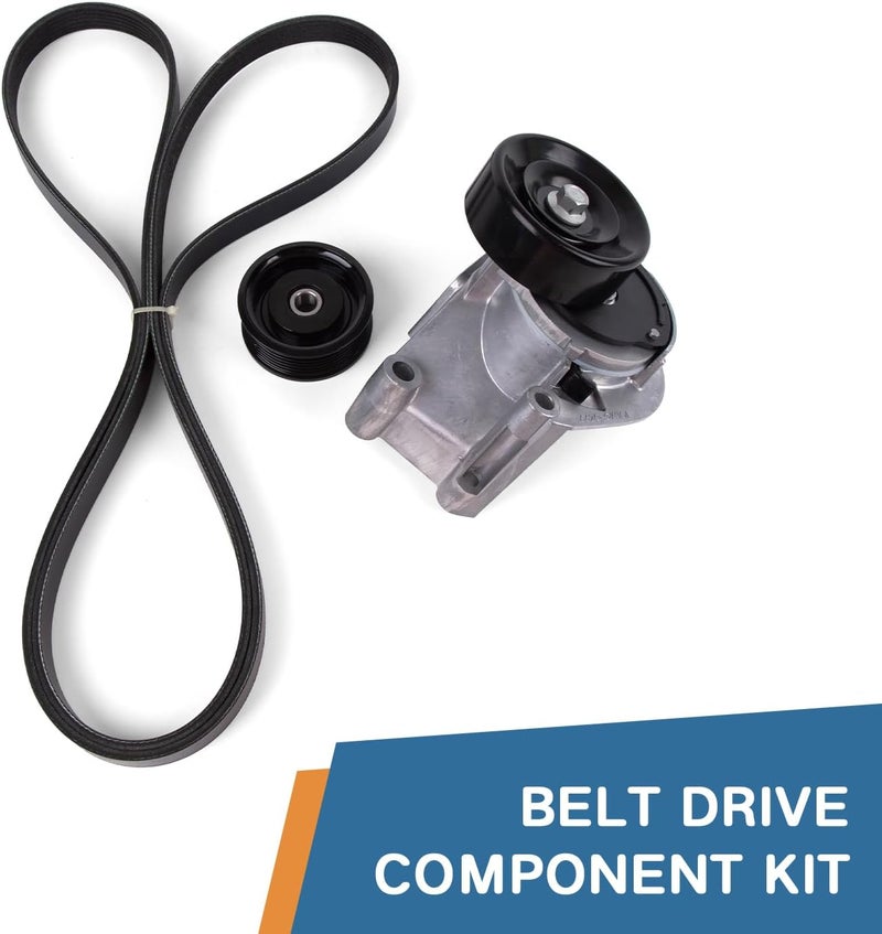Baxzl Serpentine Belt Tensioner Pulley with Idler Pulley Kit for Toyota Tundra 4Runner Sequoia Land Cruiser for Lexus LX470 GX470 LS430 GS430 GS400 SC400 1998-2009 4.0L 4.3L 4.7L V8 Replaces 90K-38488 - Image 2